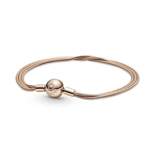 Chain Bracelet – 14k Rose Gold-Plated – Pandora Moments Multi Snake
