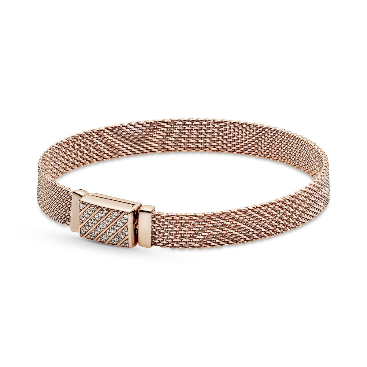 Bracelet – 14k Rose Gold-Plated – Pandora Reflexions Long Clasp Pavé