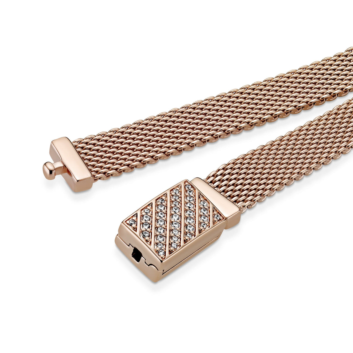 Bracelet – 14k Rose Gold-Plated – Pandora Reflexions Long Clasp Pavé