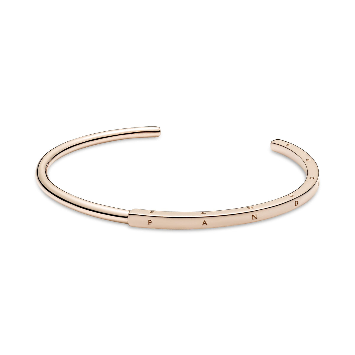 Bangle – 14k Rose Gold-Plated – Pandora Signature I-D (Open)