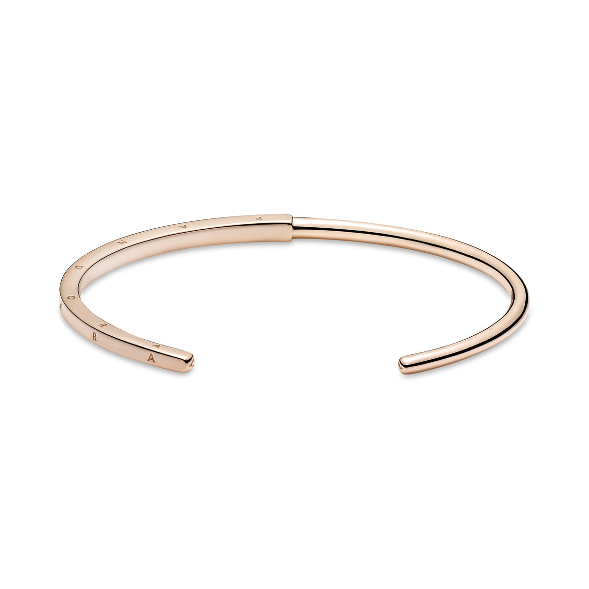 Bangle – 14k Rose Gold-Plated – Pandora Signature I-D (Open)