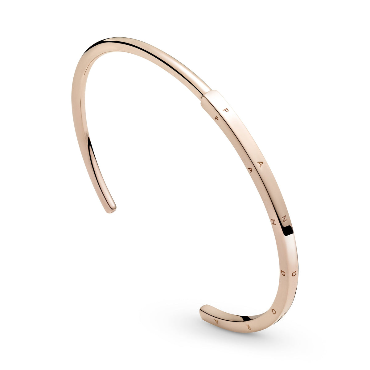 Bangle – 14k Rose Gold-Plated – Pandora Signature I-D (Open)