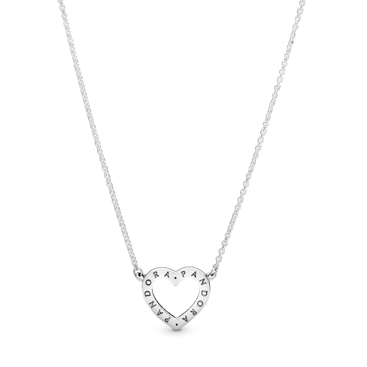 Necklace – Sterling Silver – Sparkling Open Heart
