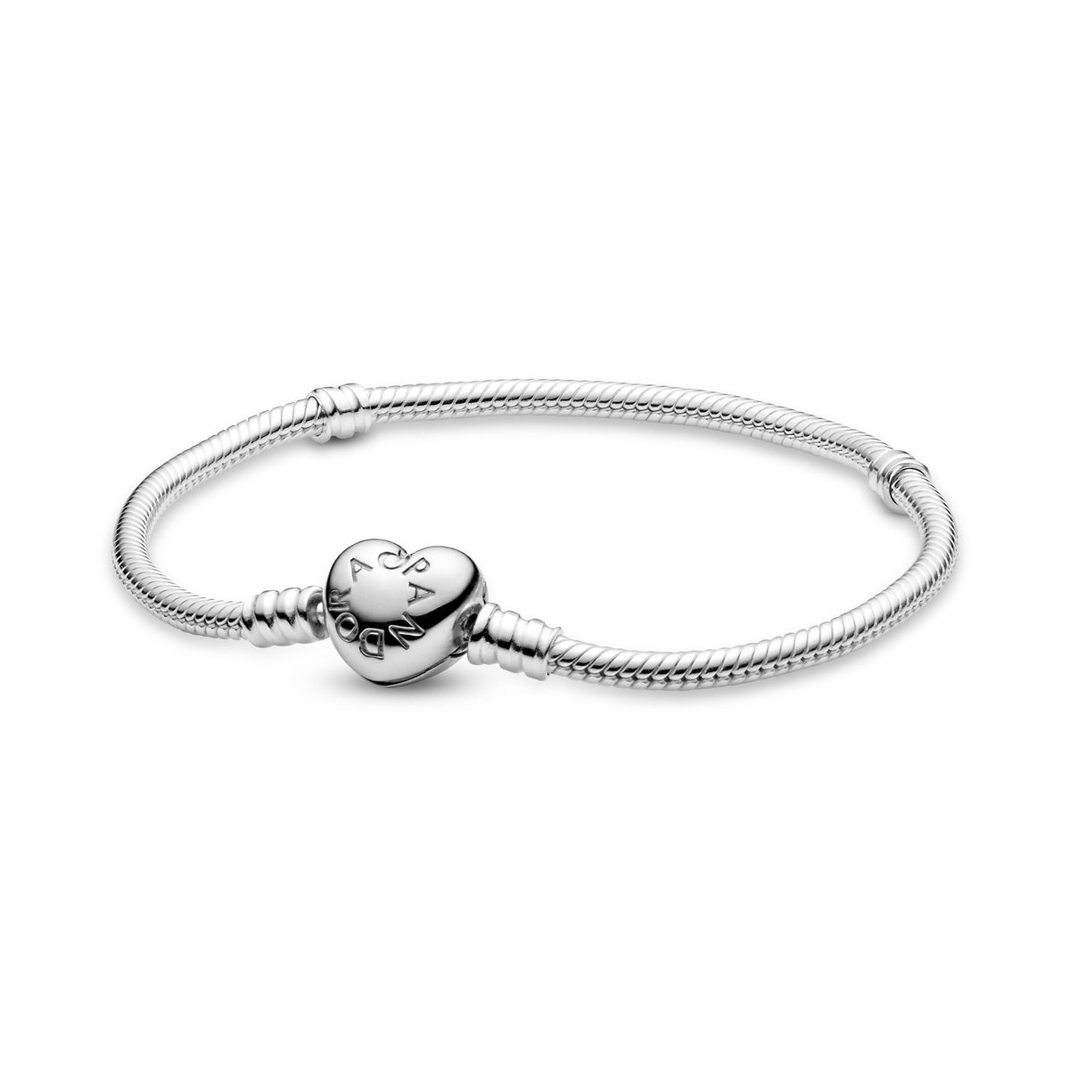 Chain Bracelet – Sterling Silver – Pandora Moments Heart Clasp Snake