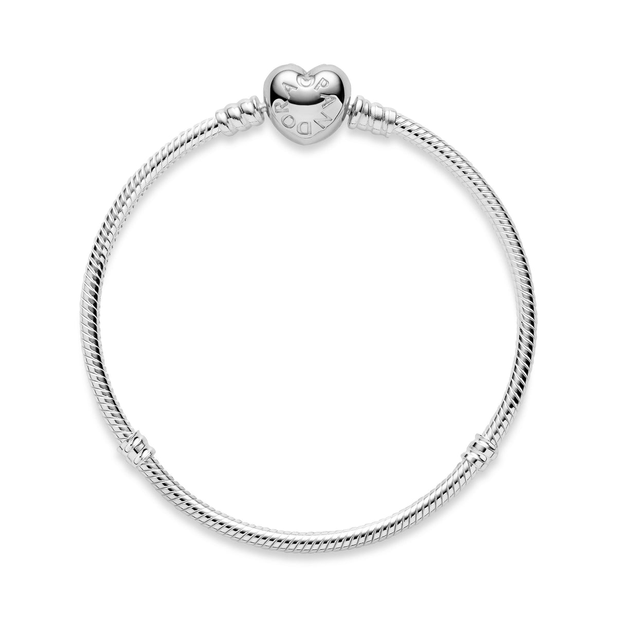 Chain Bracelet – Sterling Silver – Pandora Moments Heart Clasp Snake