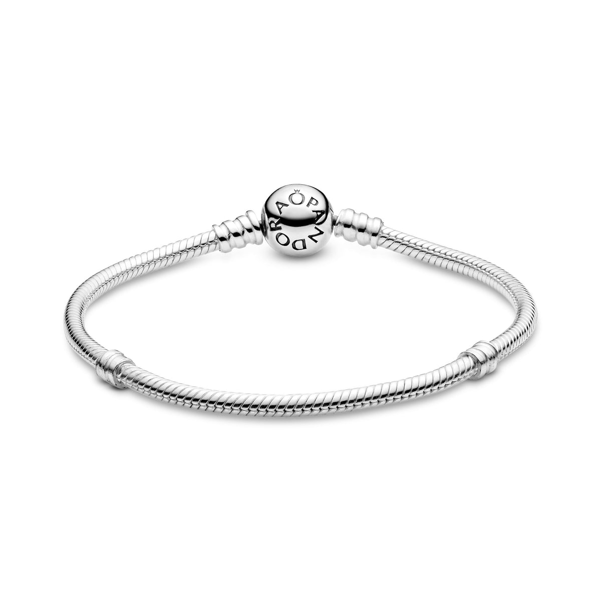 Chain Bracelet – Sterling Silver – Pandora Moments Sparkling Heart Clasp Snake
