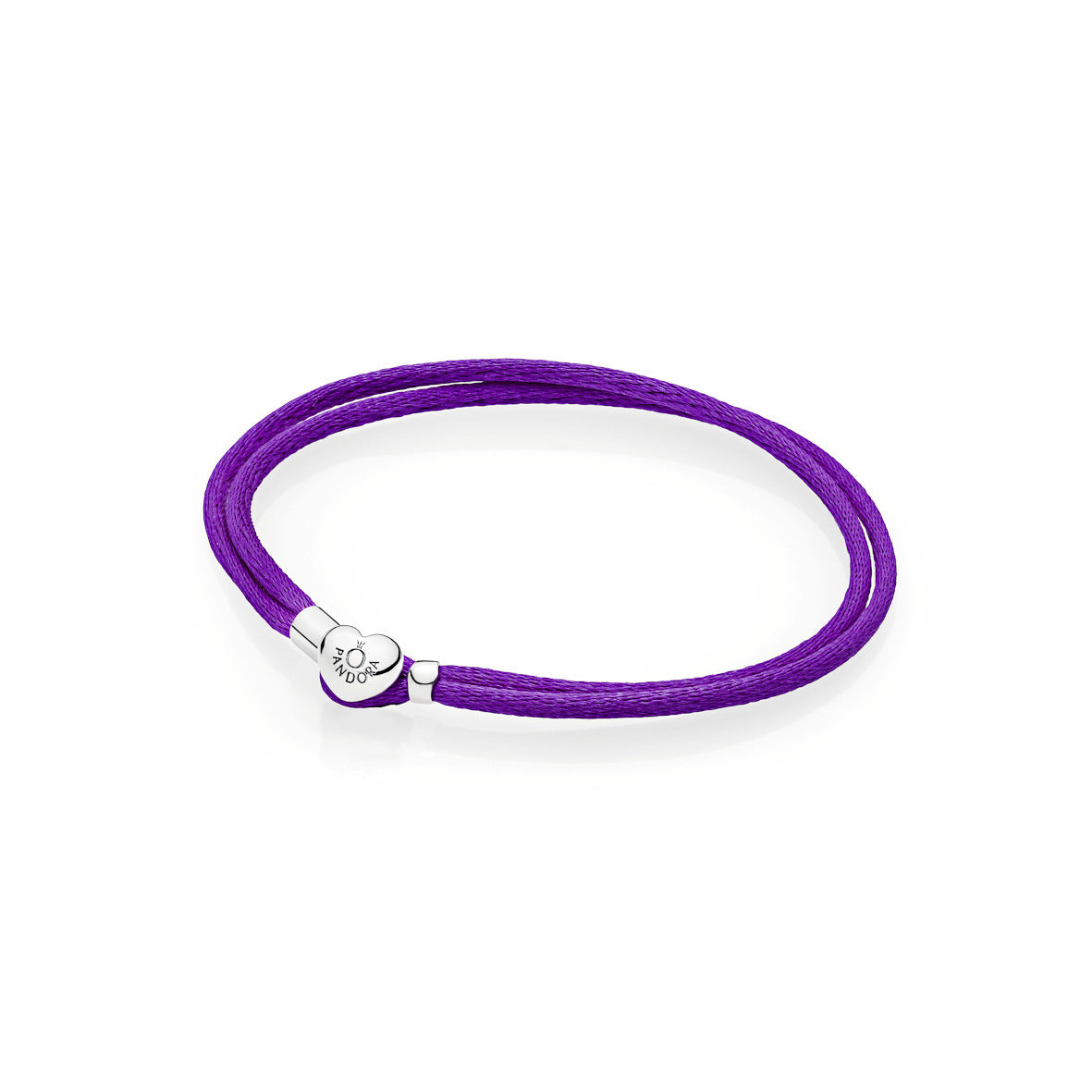 Bracelet – Sterling Silver – Pandora Moments Fabric Cord , Purple