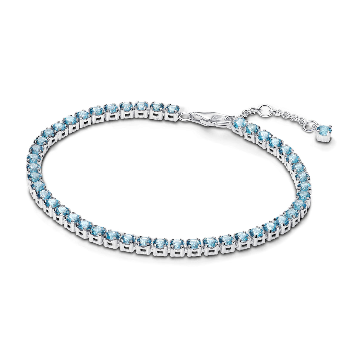 Bracelet – Sterling Silver – Sparkling Light Blue Tennis