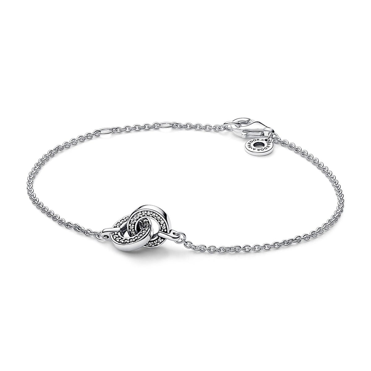 Chain Bracelet – Sterling Silver – Pandora Signature Intertwined Pavé