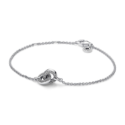 Chain Bracelet – Sterling Silver – Pandora Signature Intertwined Pavé