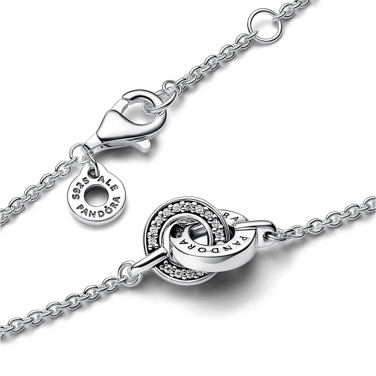 Chain Bracelet – Sterling Silver – Pandora Signature Intertwined Pavé