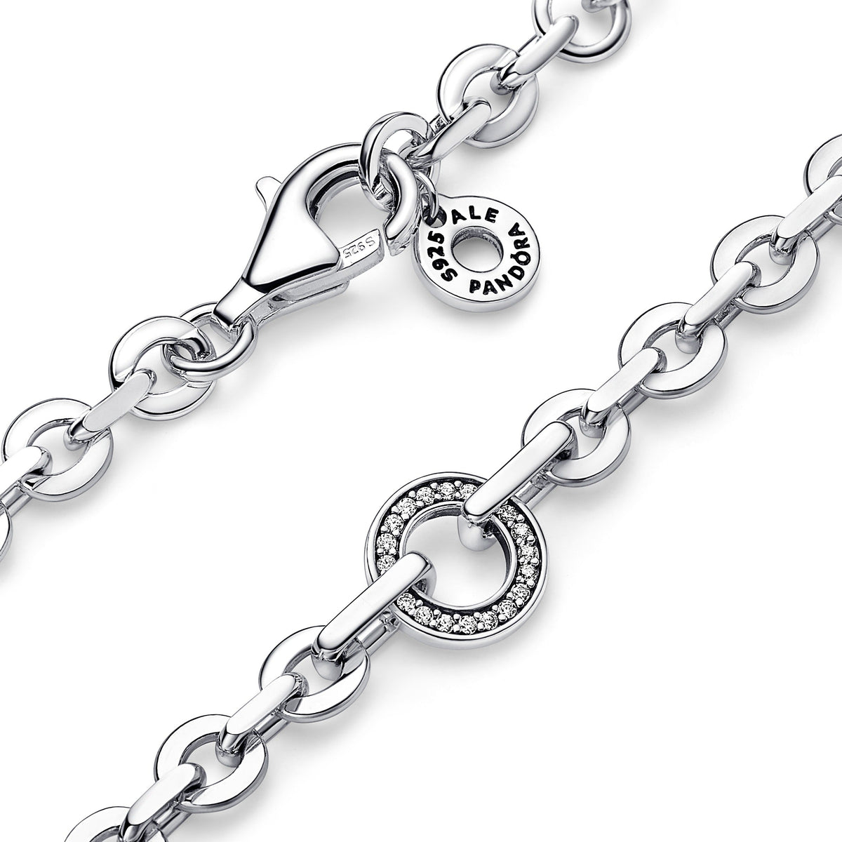 Chain Bracelet – Sterling Silver – Pandora Signature Pavé Bold