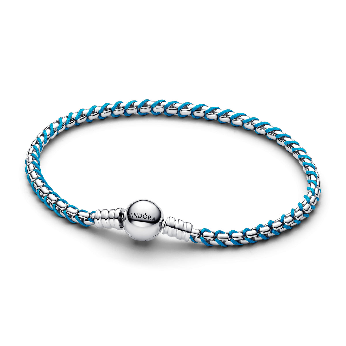Chain Bracelet – Sterling Silver – Blue Cord Snake