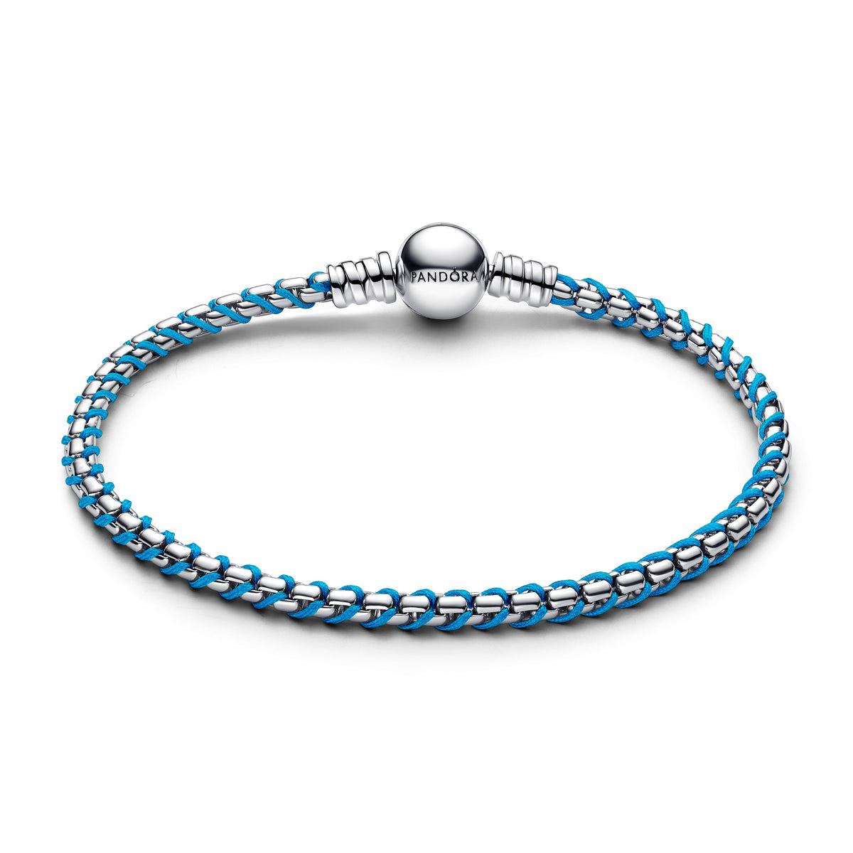 Chain Bracelet – Sterling Silver – Blue Cord Snake