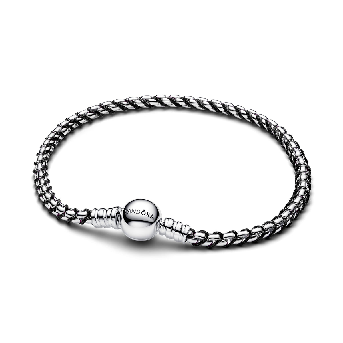 Chain Bracelet – Sterling Silver – Black Cord Box