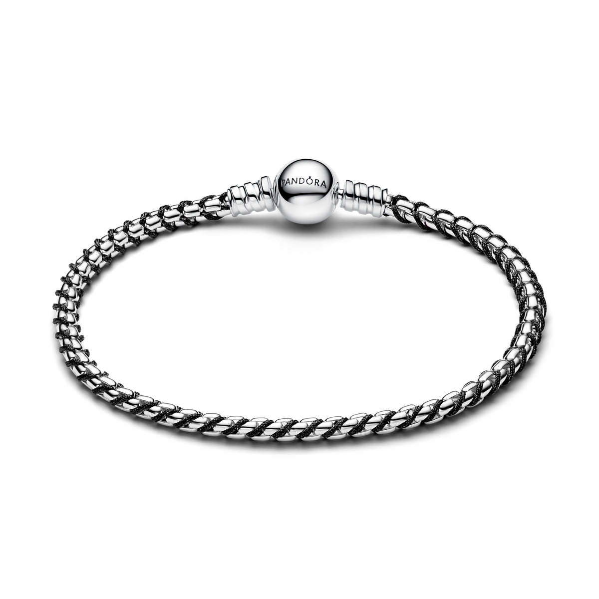 Chain Bracelet – Sterling Silver – Black Cord Box