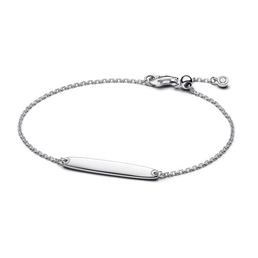 Chain Bracelet – Sterling Silver – Engravable Bar