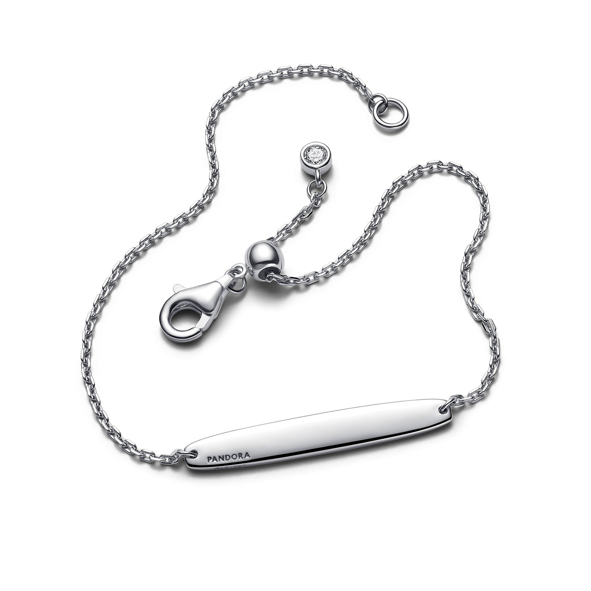 Chain Bracelet – Sterling Silver – Engravable Bar