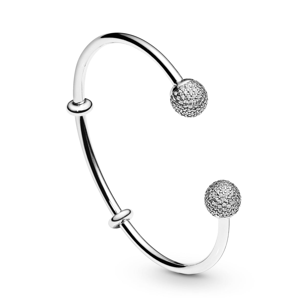 Bangle – Sterling Silver – Pandora Moments Open Pavé