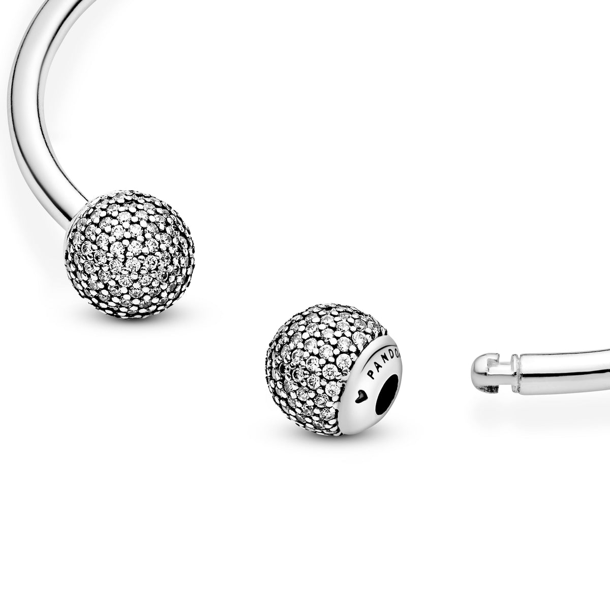 Bangle – Sterling Silver – Pandora Moments Open Pavé