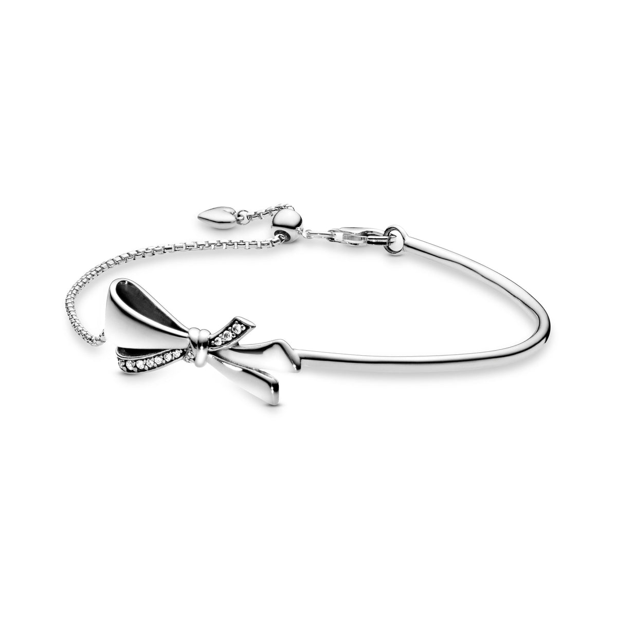Bracelet – Sterling Silver – Sparkling Bow Slider