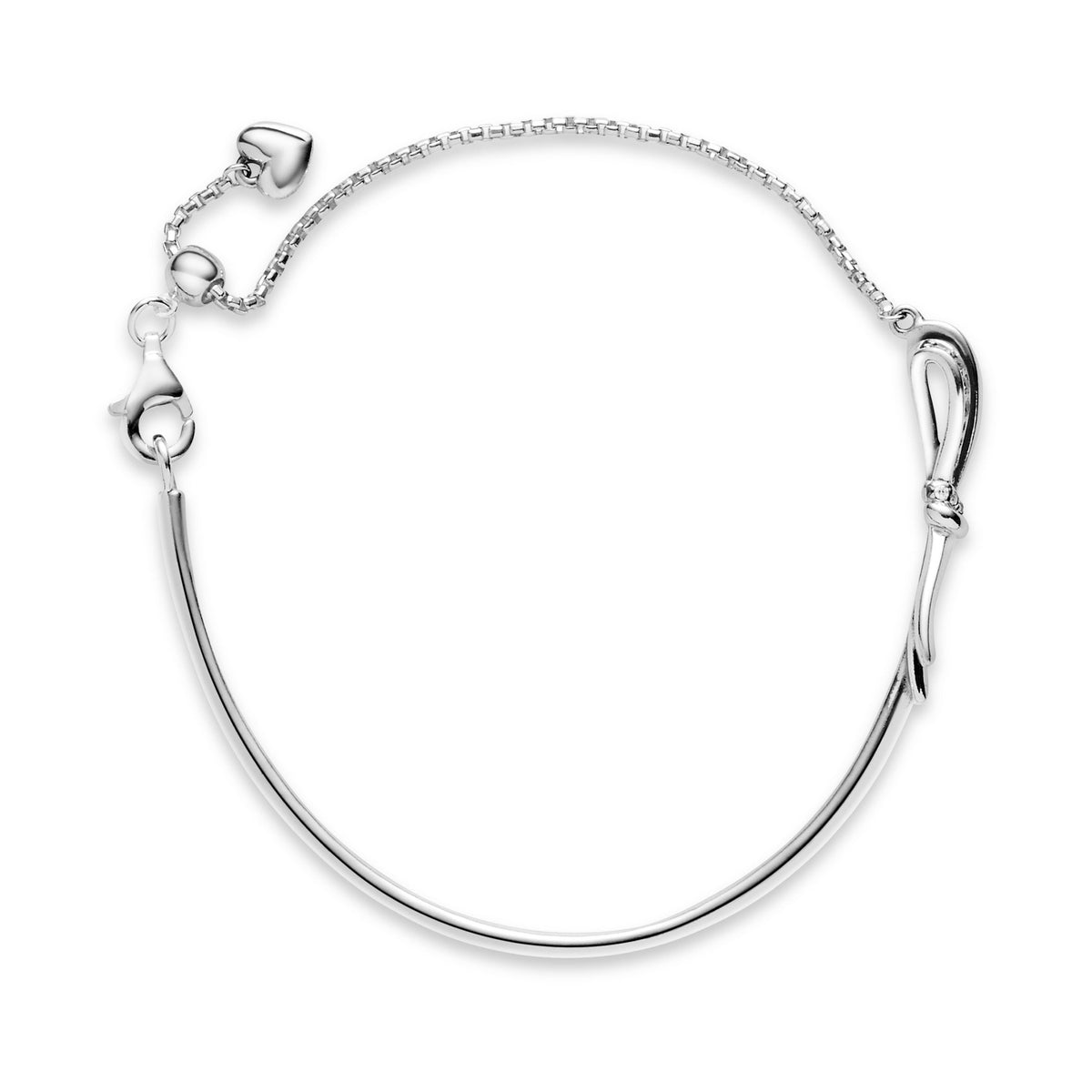 Bracelet – Sterling Silver – Sparkling Bow Slider
