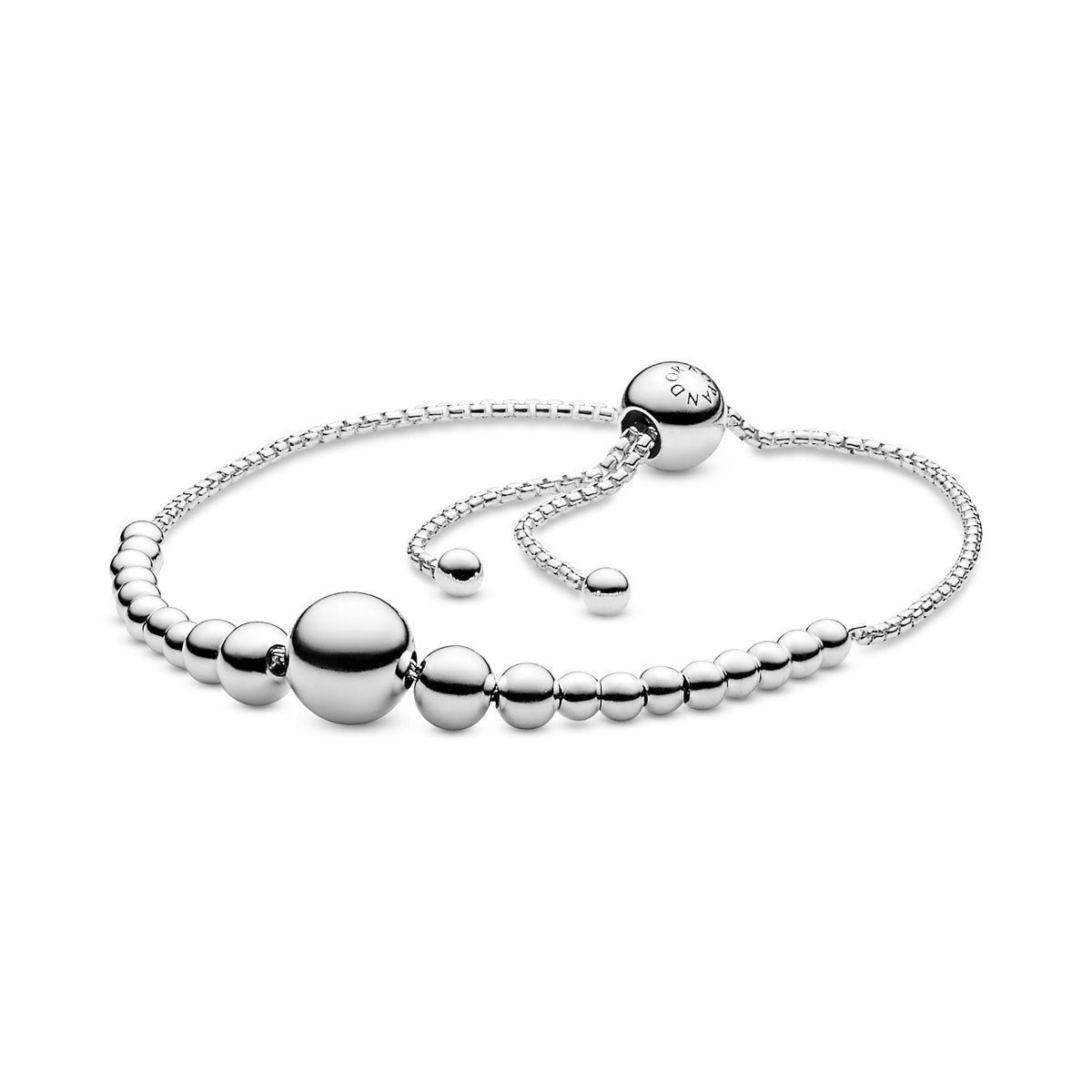 Bracelet – Sterling Silver – String of Beads Slider