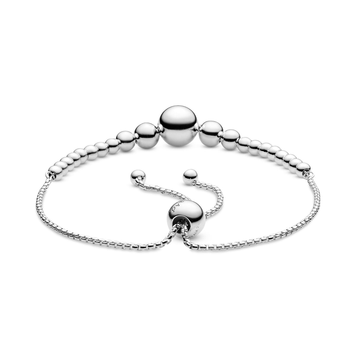Bracelet – Sterling Silver – String of Beads Slider