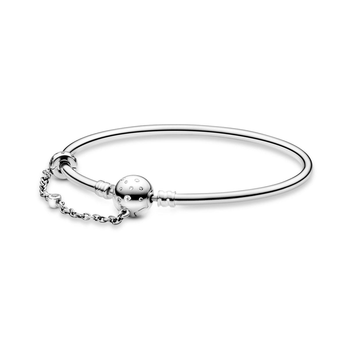 Bangle – Sterling Silver – Pandora Moments Chain Clasp One In a Million