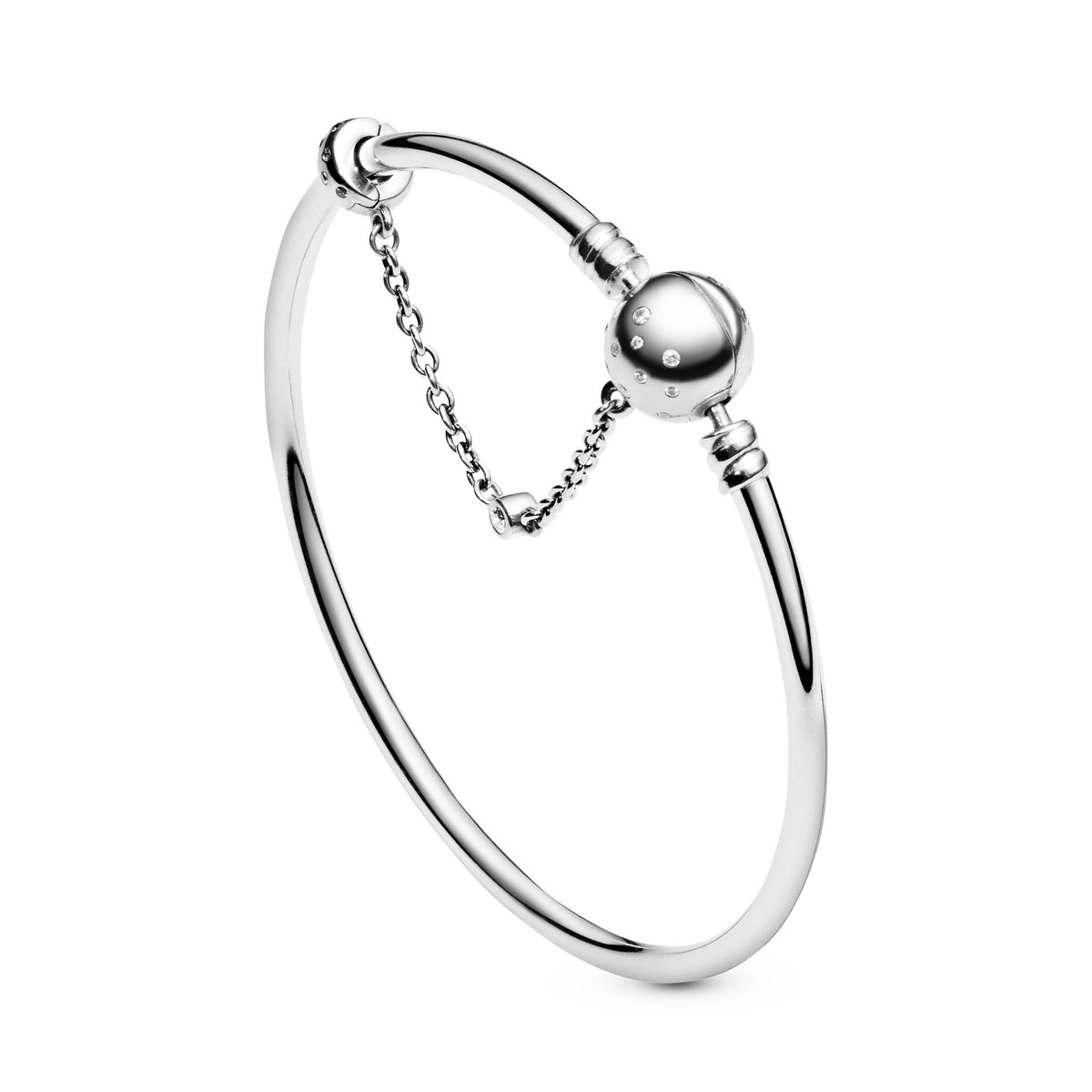 Bangle – Sterling Silver – Pandora Moments Chain Clasp One In a Million
