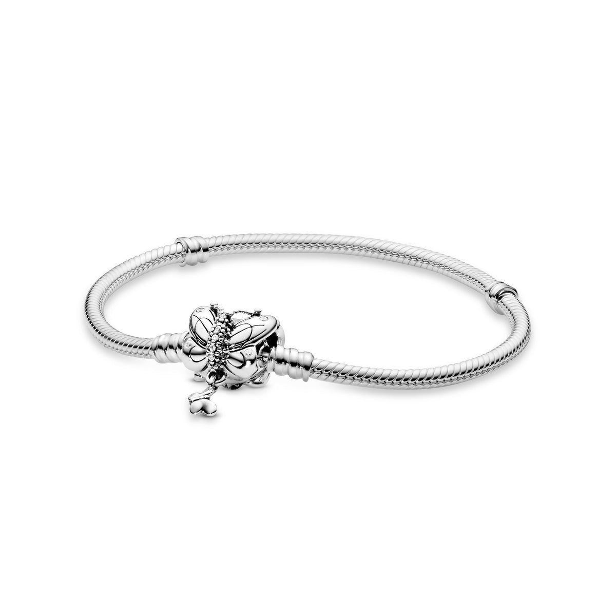 Chain Bracelet – Sterling Silver – Pandora Moments Butterfly Clasp Snake