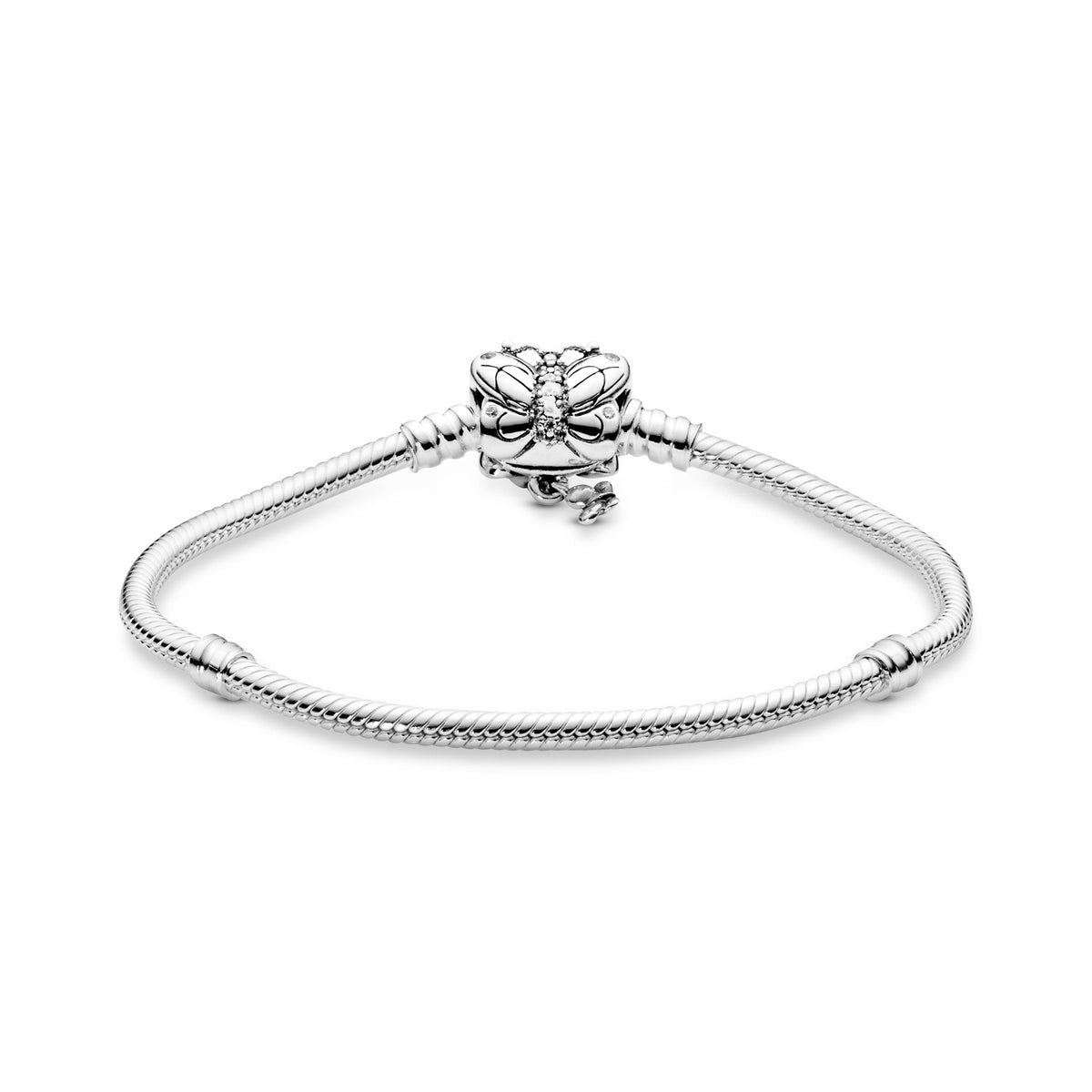 Chain Bracelet – Sterling Silver – Pandora Moments Butterfly Clasp Snake