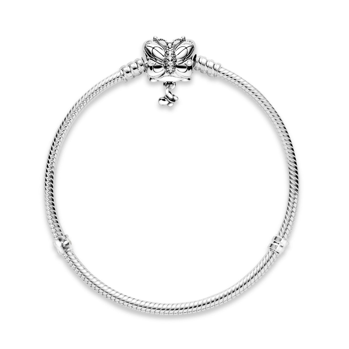 Chain Bracelet – Sterling Silver – Pandora Moments Butterfly Clasp Snake