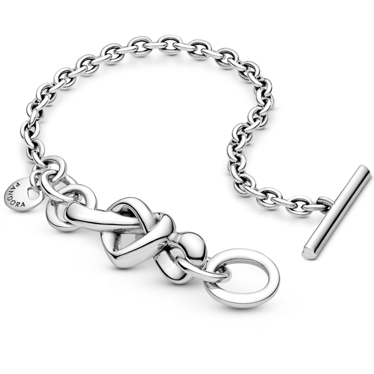 Bracelet – Sterling Silver – Knotted Heart T-Bar