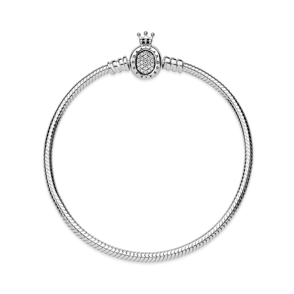Chain Bracelet – Sterling Silver – Pandora Moments Crown O Clasp Snake