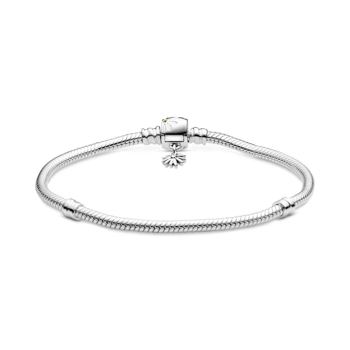 Chain Bracelet – Sterling Silver – Pandora Moments Daisy Flower Clasp Snake