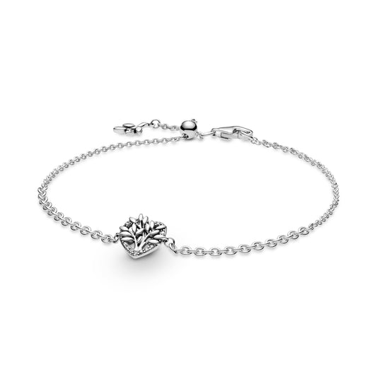 Chain Bracelet – Sterling Silver – Heart Family Tree