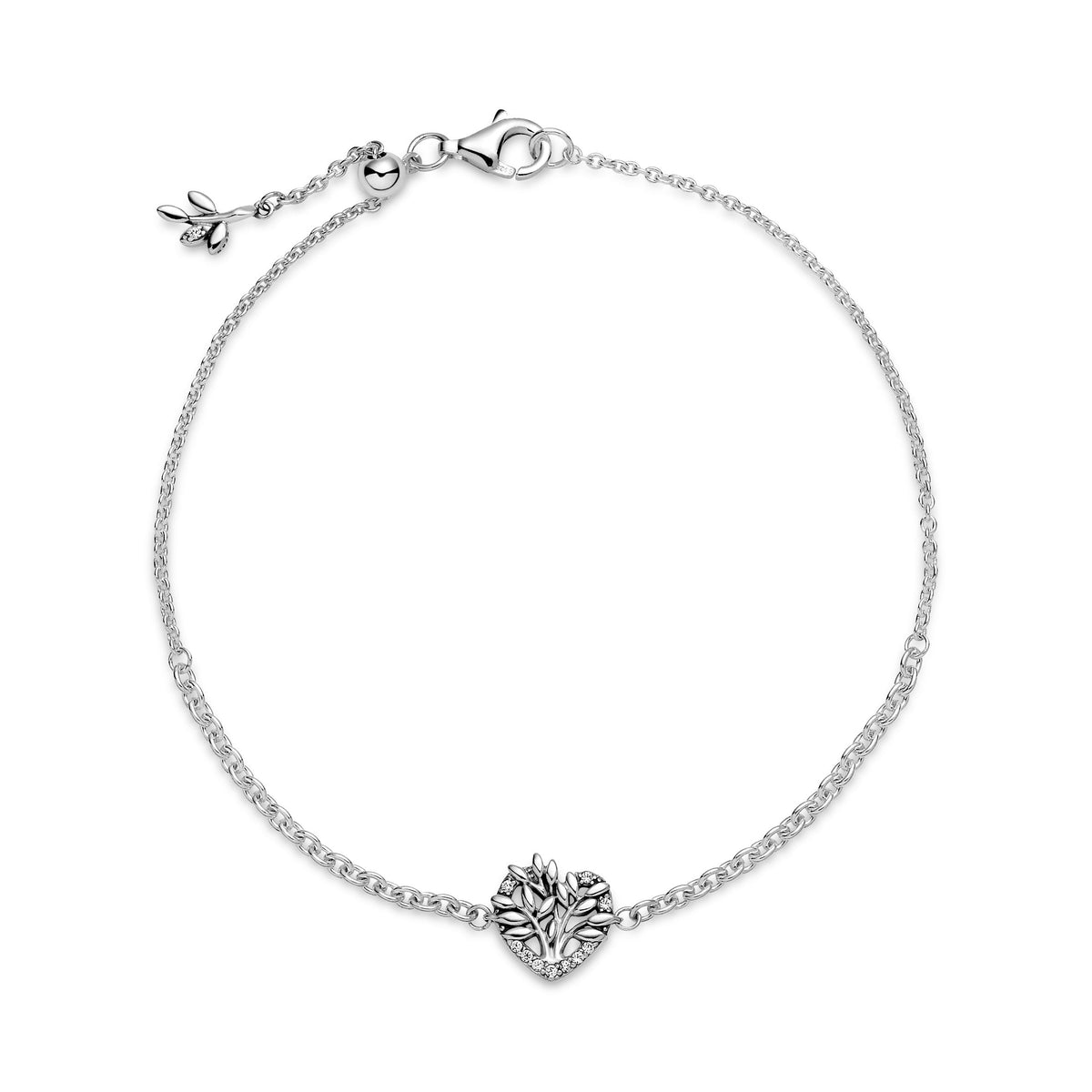 Chain Bracelet – Sterling Silver – Heart Family Tree