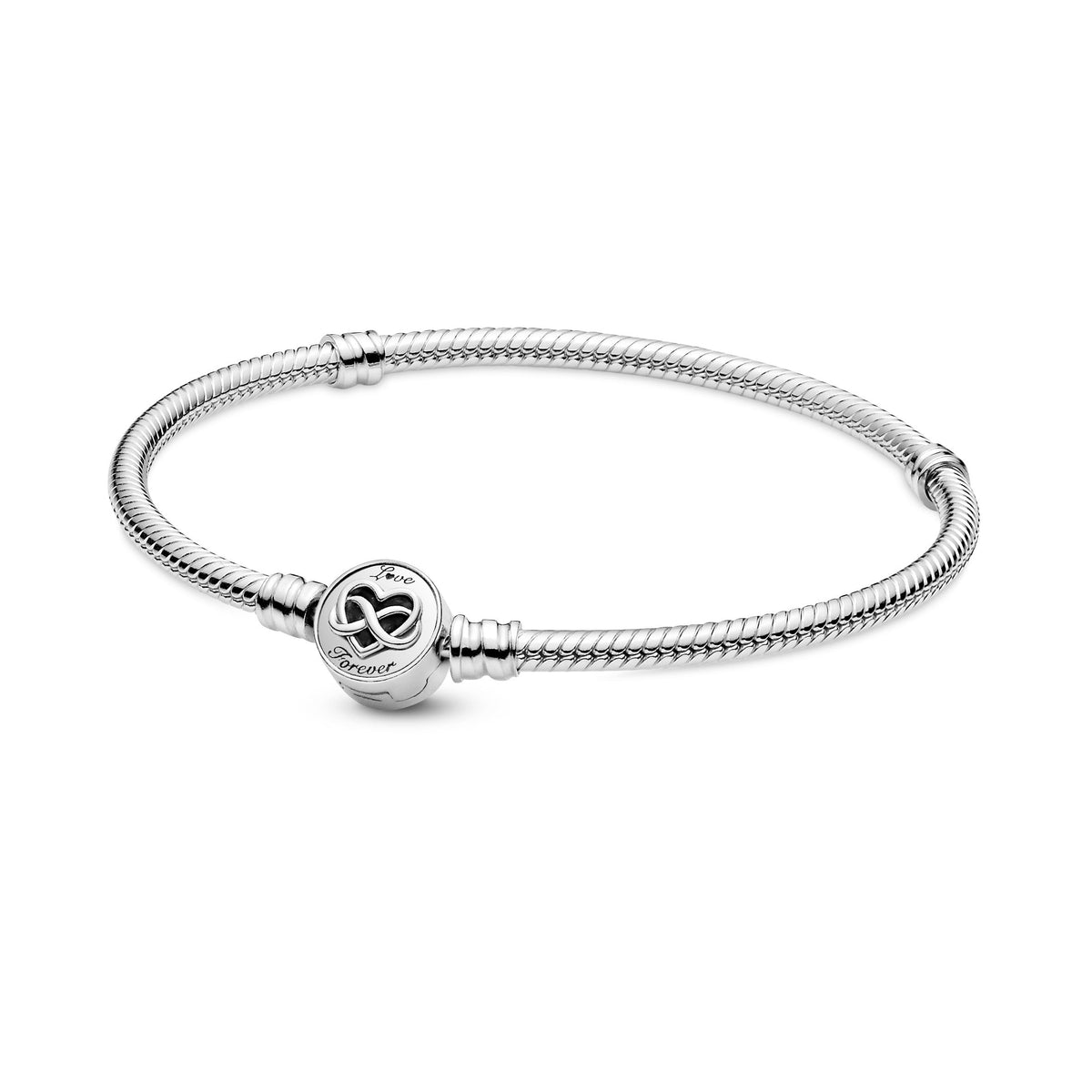 Chain Bracelet – Sterling Silver – Pandora Moments Heart Infinity Clasp Snake