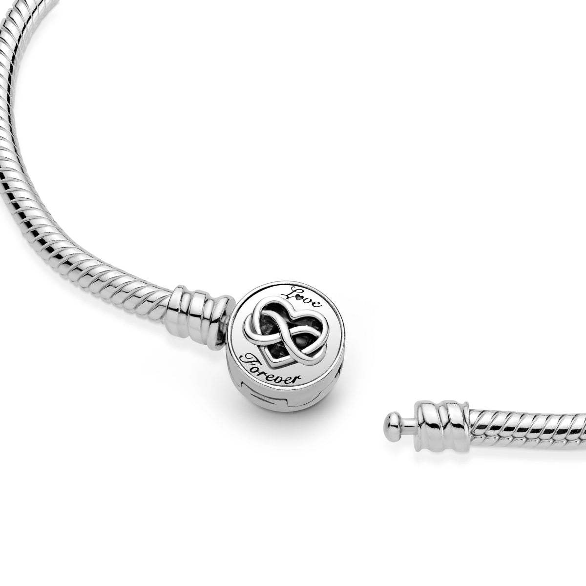 Chain Bracelet – Sterling Silver – Pandora Moments Heart Infinity Clasp Snake