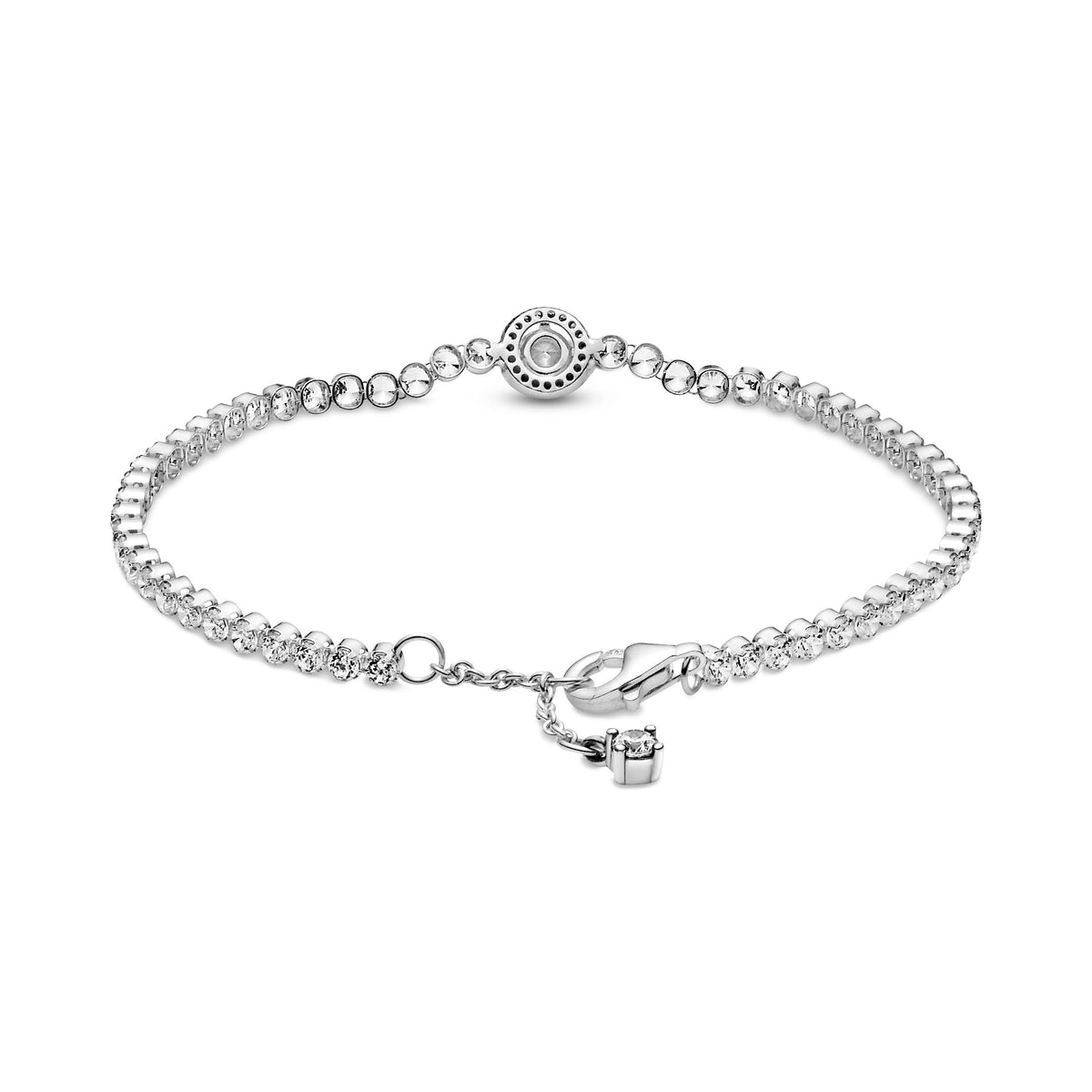 Bracelet – Sterling Silver – Sparkling Halo Tennis