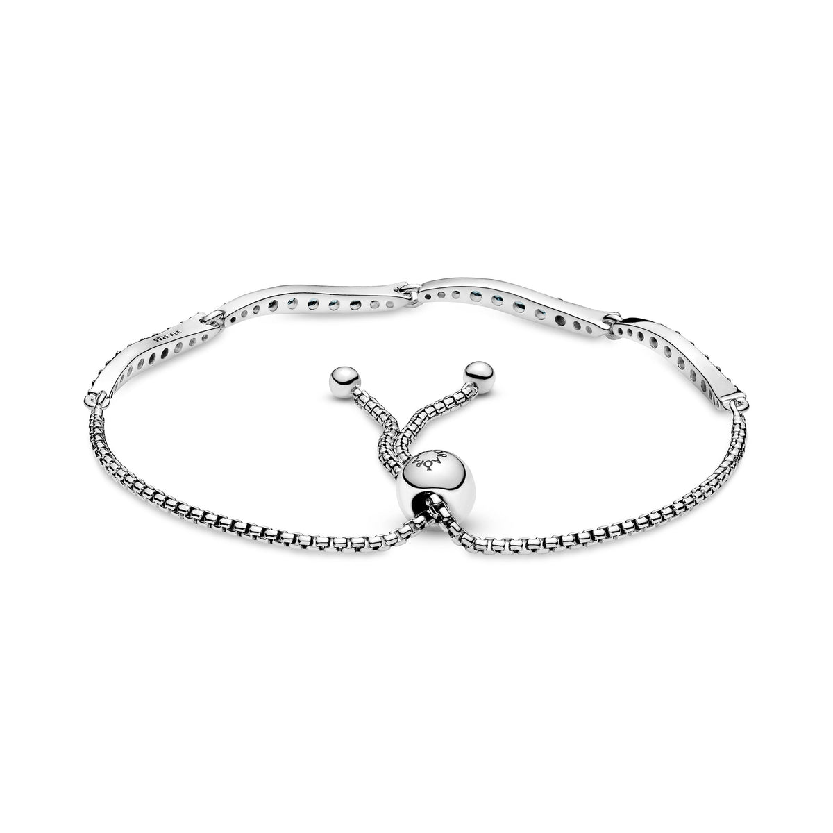 Bracelet – Sterling Silver – Blue Wavy Slider