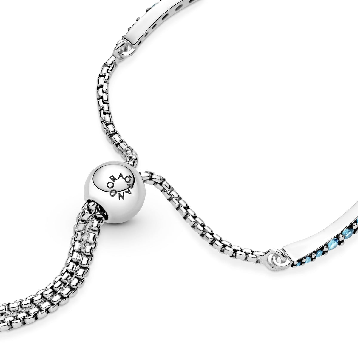 Bracelet – Sterling Silver – Blue Wavy Slider