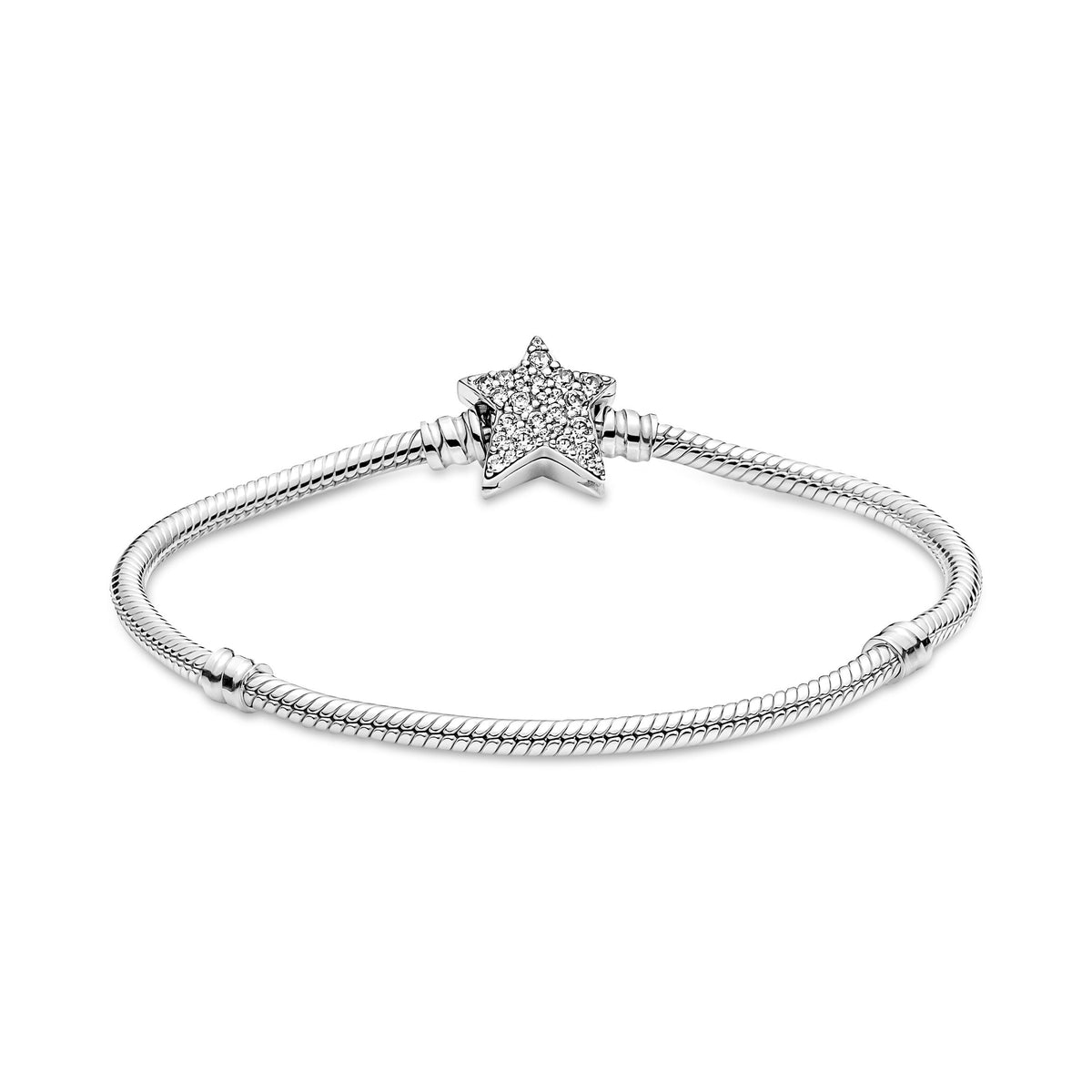 Chain Bracelet – Sterling Silver – Pandora Moments Asymmetric Star Clasp Snake