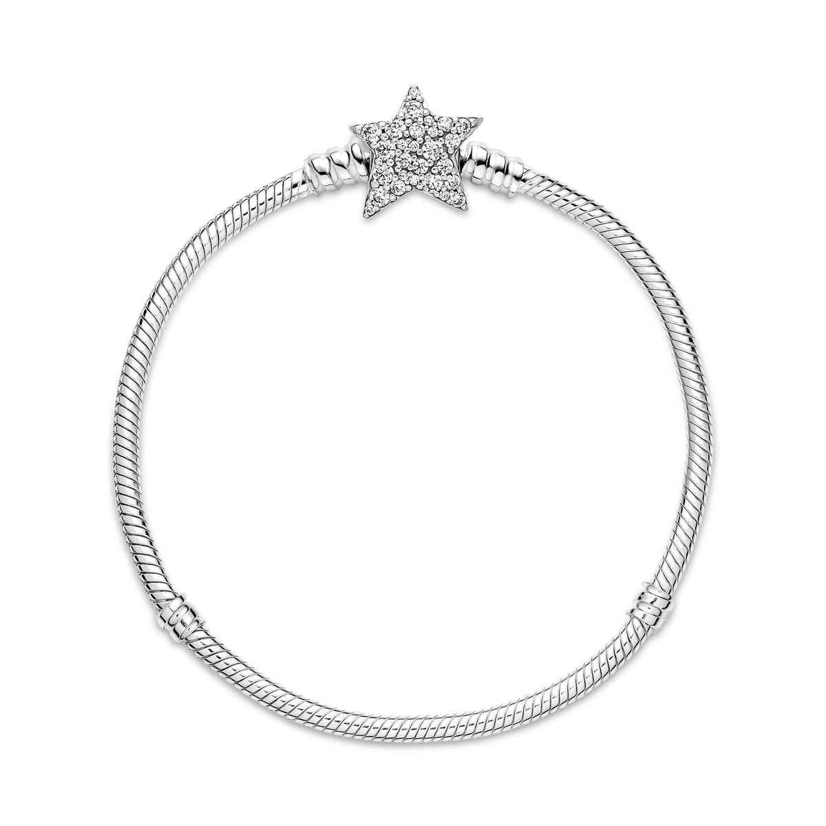 Chain Bracelet – Sterling Silver – Pandora Moments Asymmetric Star Clasp Snake