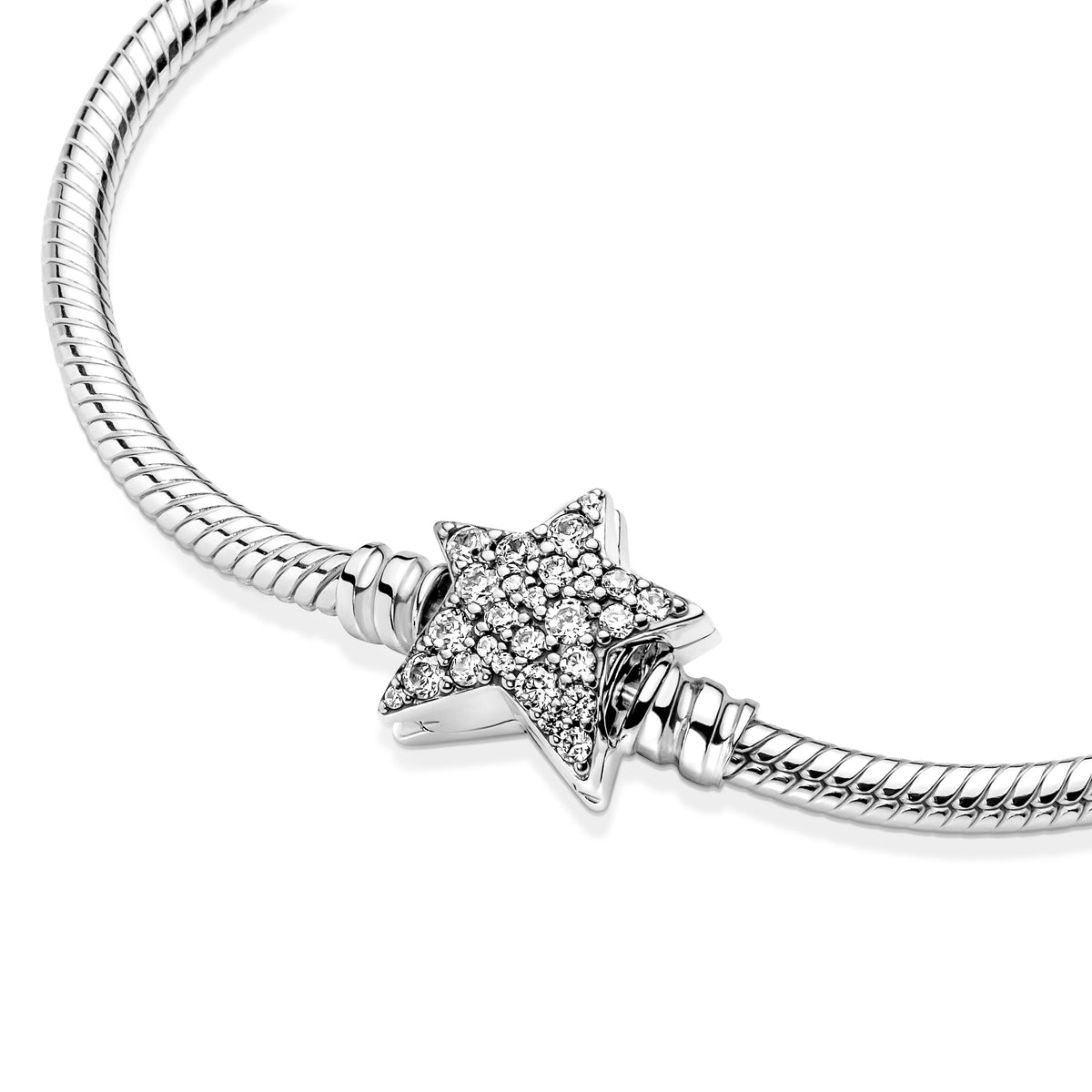Chain Bracelet – Sterling Silver – Pandora Moments Asymmetric Star Clasp Snake