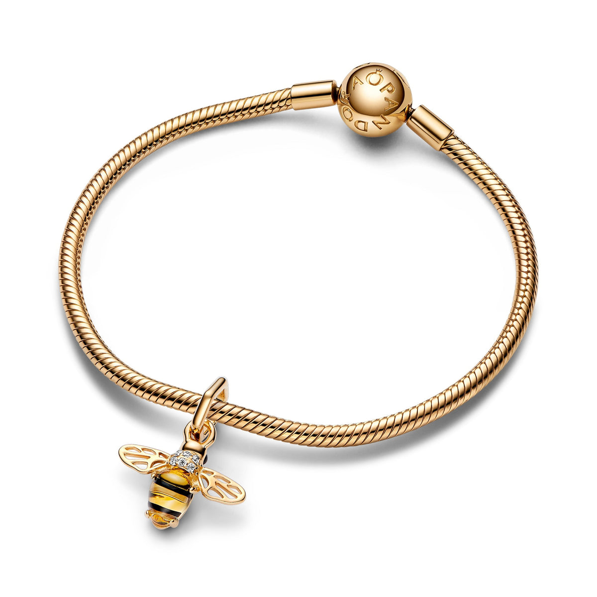 Dangle Charm – 14k Gold-Plated – Sparkling Bee