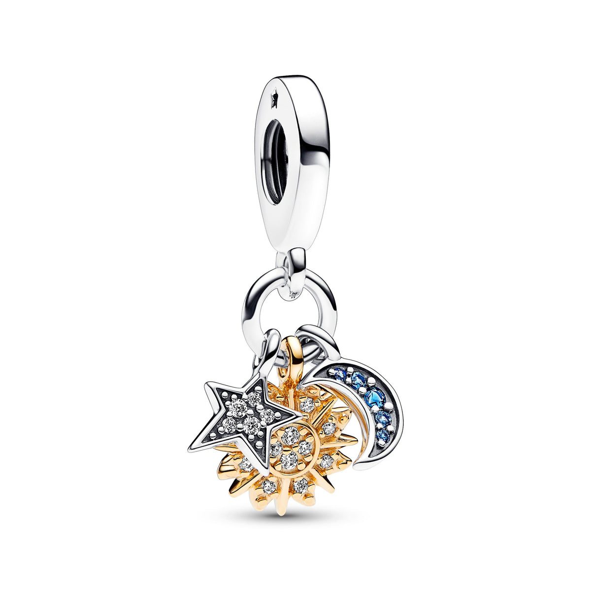 Dangle Charm – 14k Gold-Plated – Two-tone Celestial Triple