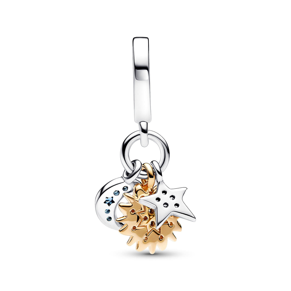 Dangle Charm – 14k Gold-Plated – Two-tone Celestial Triple