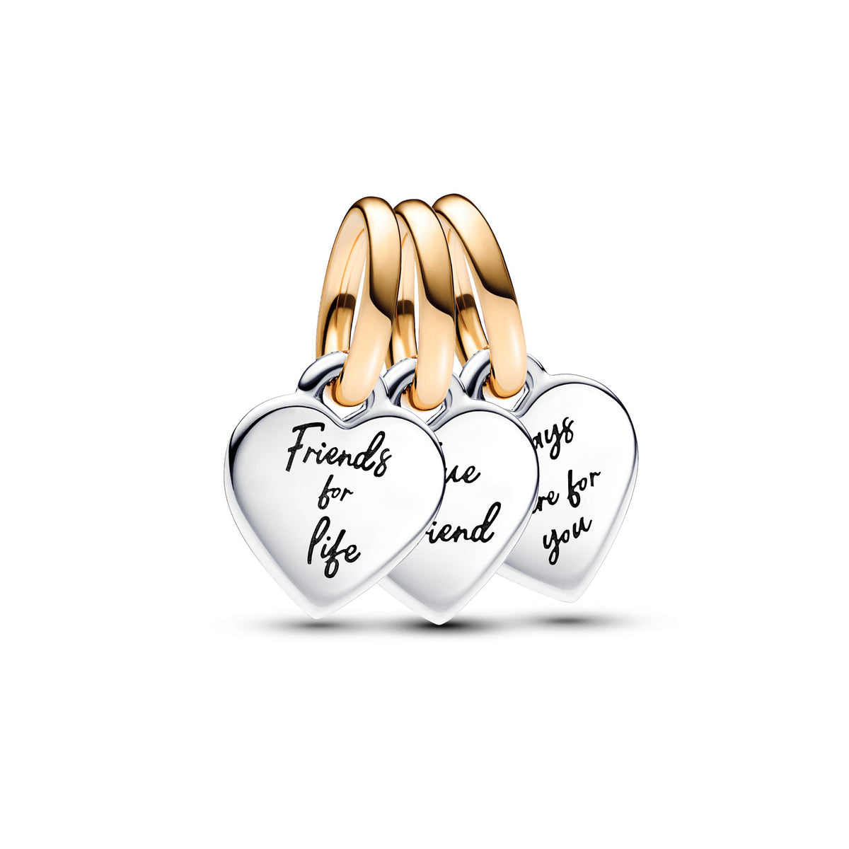 Dangle Charm – 14k Gold-Plated – Two-tone Splittable Friendship Triple